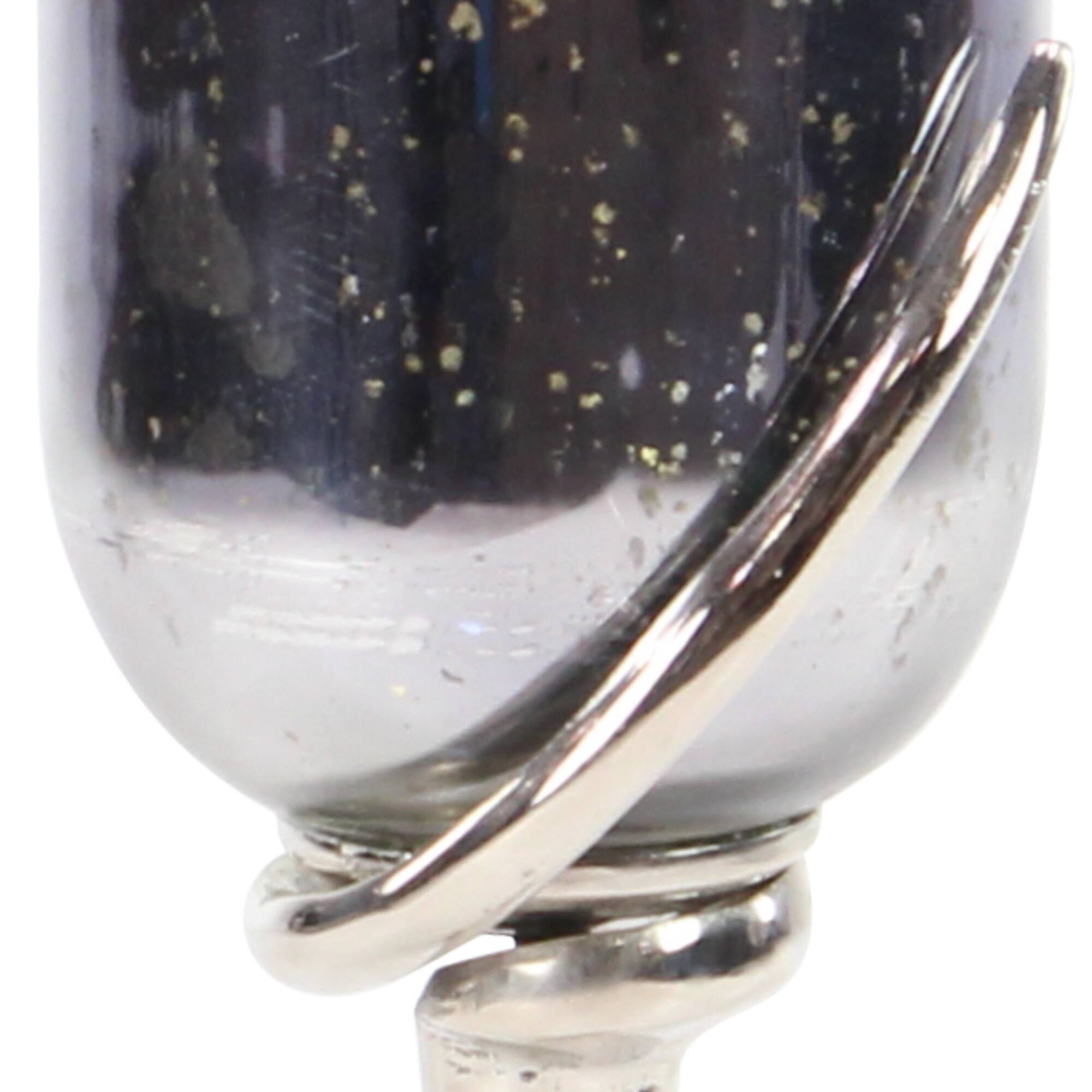 26" Black Glass & Aluminum Modern Candlestick Holder